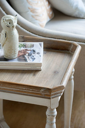 English Elm 20x20x25" Alcott Square Fir Wood Side Table Tray Top Farmhouse Distressed White W2078125590