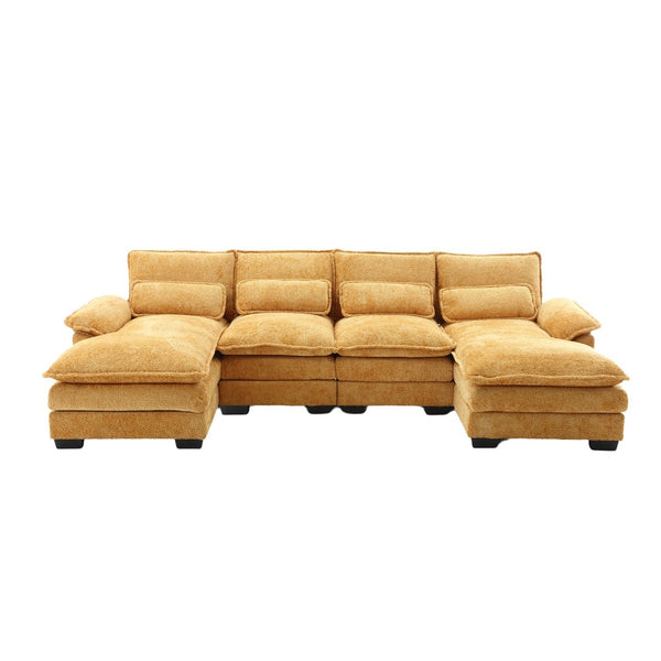 English Elm United Modern U-Shape Chenille Sectional Sofa - Spacious Comfort, Durable Design & Stylish Appeal W1568S00054-GIGA