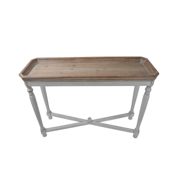 English Elm 42x14x30" Alcott Fir Wood Console Table Antique White Two-tone Farmhouse Entryway W2078125599