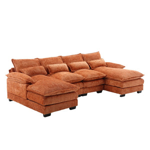 English Elm United Modern U-Shape Chenille Sectional Sofa - Spacious Comfort, Durable Design For Stylish Living W1568S00052-GIGA