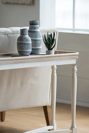 English Elm 42x14x30" Alcott Fir Wood Console Table Antique White Two-tone Farmhouse Entryway W2078125599