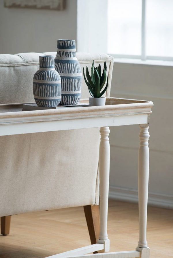 English Elm 42x14x30" Alcott Fir Wood Console Table Antique White Two-tone Farmhouse Entryway W2078125599