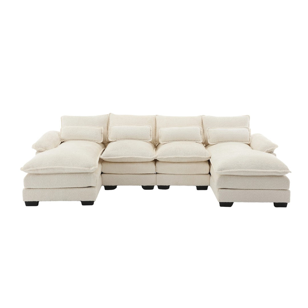 English Elm United U-Shape Sectional Sofa In Soft Chenille Fabric - Modern Comfort & Durable Design For Any Space W1568S00051-GIGA