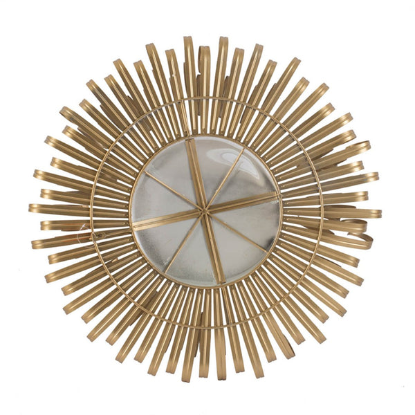 English Elm 27" Sunburst Wall Mirror Glam Gold Iron Spokes Entryway Living Room Focal Piece W2078124329