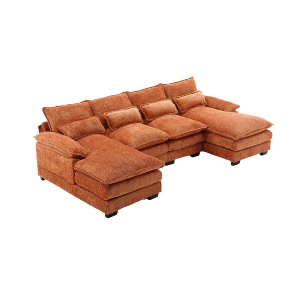 English Elm United Modern U-Shape Chenille Sectional Sofa - Spacious Comfort, Durable Design For Stylish Living W1568S00052-GIGA