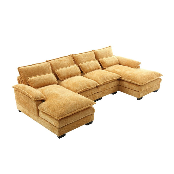 English Elm United Modern U-Shape Chenille Sectional Sofa - Spacious Comfort, Durable Design & Stylish Appeal W1568S00054-GIGA