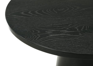 English Elm Jasper Round Pedestal Accent Table in Ebony Wood Grain Finish for Entryway or Bedroom B061S00738