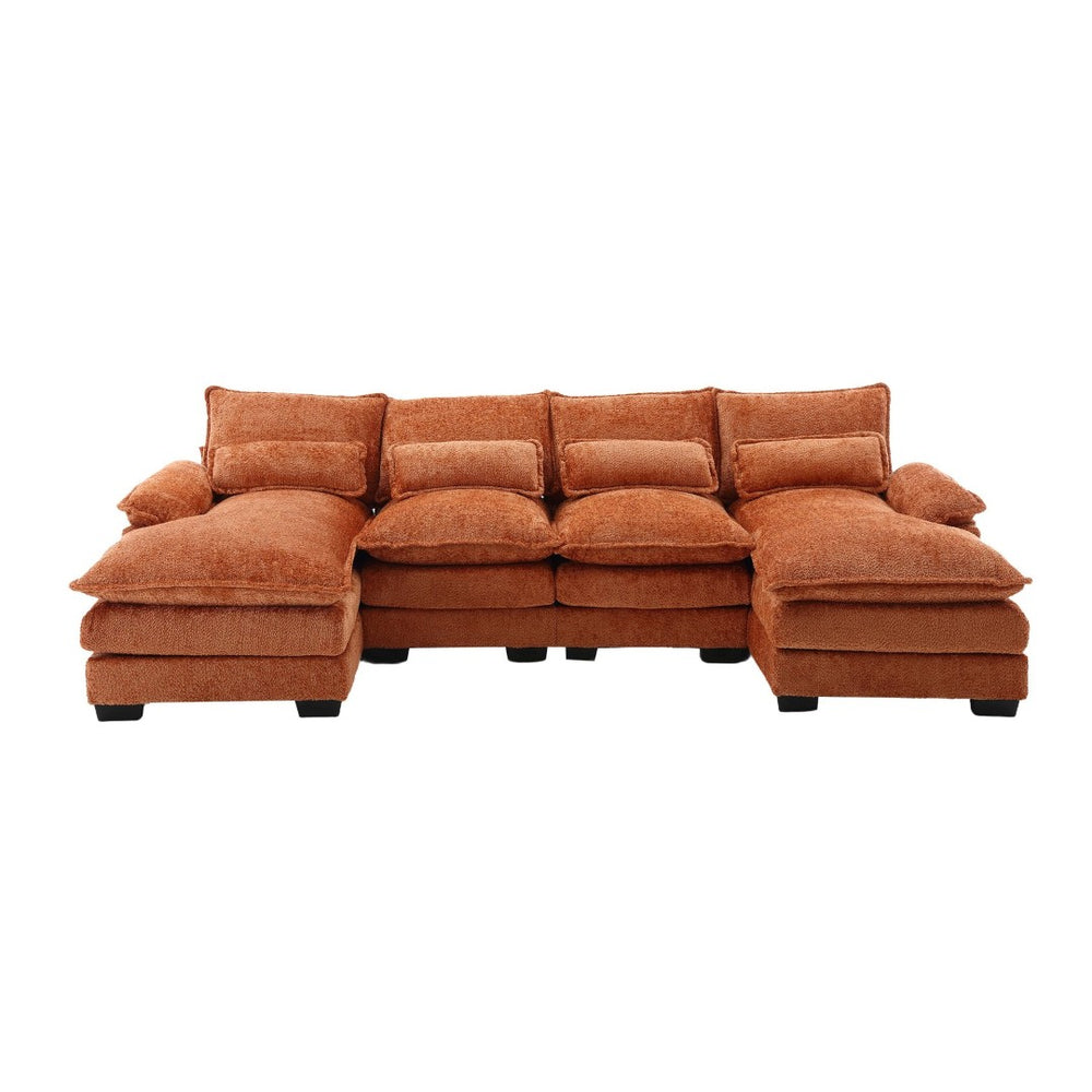 English Elm United Modern U-Shape Chenille Sectional Sofa - Spacious Comfort, Durable Design For Stylish Living W1568S00052-GIGA