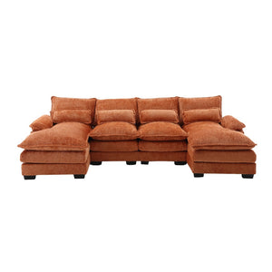 English Elm United Modern U-Shape Chenille Sectional Sofa - Spacious Comfort, Durable Design For Stylish Living W1568S00052-GIGA
