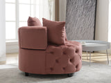 English Elm ,Accent Chair / Classical Barrel Chair For Living Room / Modern Leisure Sofa Chair (Pink)