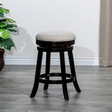 English Elm 30" Bar Stool, Espresso Finish, Beige Fabric Seat