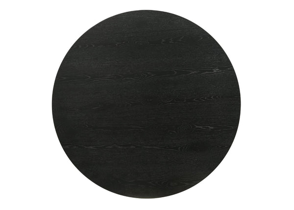 English Elm Jasper Round Pedestal Accent Table in Ebony Wood Grain Finish for Entryway or Bedroom B061S00738