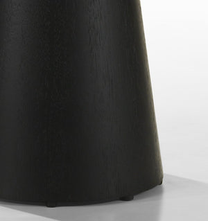 English Elm Jasper Round Pedestal Accent Table in Ebony Wood Grain Finish for Entryway or Bedroom B061S00738