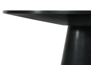 English Elm Jasper Round Pedestal Dining Table Ebony Wood Grain Finish Seats Six Contemporary B061S00729