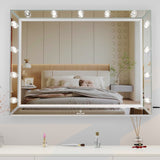 Hearth and Haven Hollywood Vanity Mirror with Uss Bulbs Luxury Vanity Mirror with Lights Large Size Makeup Mirror For Bedroom Makeup Room, Smart Touch White Lighting, 40X30.5 Inch W708125579