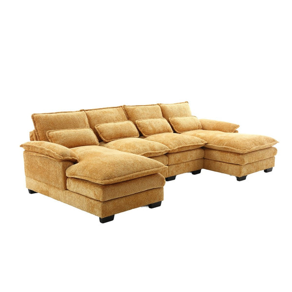 English Elm United Modern U-Shape Chenille Sectional Sofa - Spacious Comfort, Durable Design & Stylish Appeal W1568S00054-GIGA