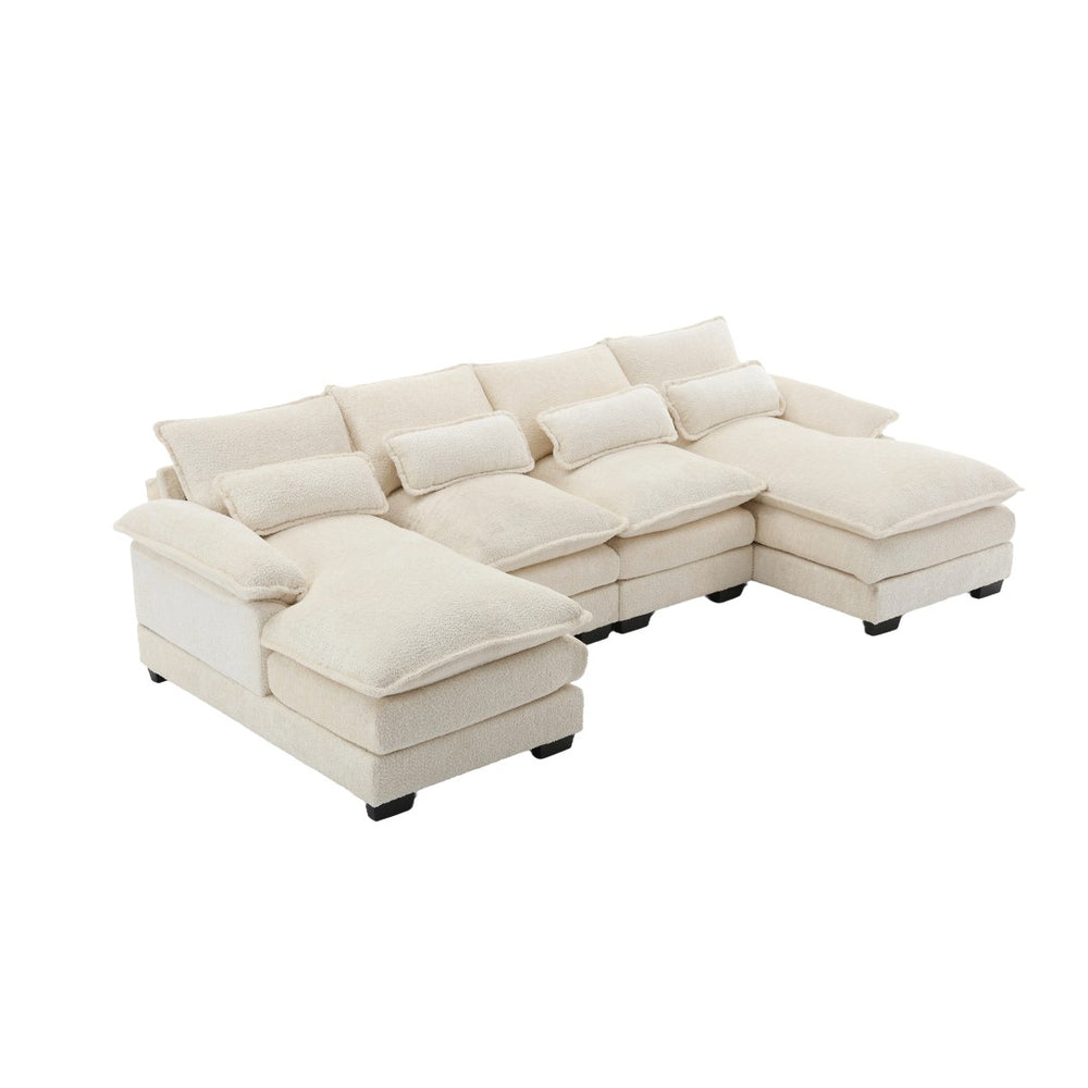 English Elm United U-Shape Sectional Sofa In Soft Chenille Fabric - Modern Comfort & Durable Design For Any Space W1568S00051-GIGA