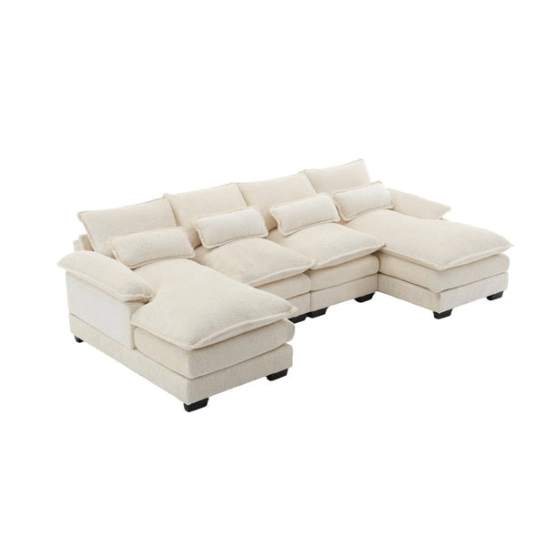 English Elm United U-Shape Sectional Sofa In Soft Chenille Fabric - Modern Comfort & Durable Design For Any Space W1568S00051-GIGA