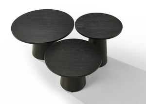 English Elm Jasper Ebony Wood Grain Three Piece Pedestal Table Collection for Living Room B061S00739