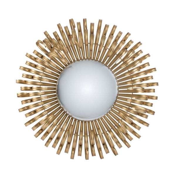 English Elm 27" Sunburst Wall Mirror Glam Gold Iron Spokes Entryway Living Room Focal Piece W2078124329