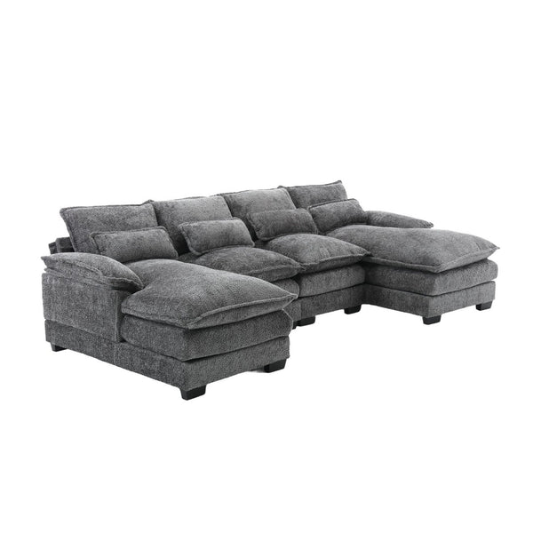 English Elm United Modern U-Shape Chenille Sectional Sofa - Spacious Comfort & Stylish Design For Any Space! W1568S00050-GIGA