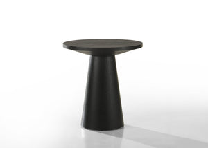 English Elm Jasper Round Pedestal Accent Table in Ebony Wood Grain Finish for Entryway or Bedroom B061S00738