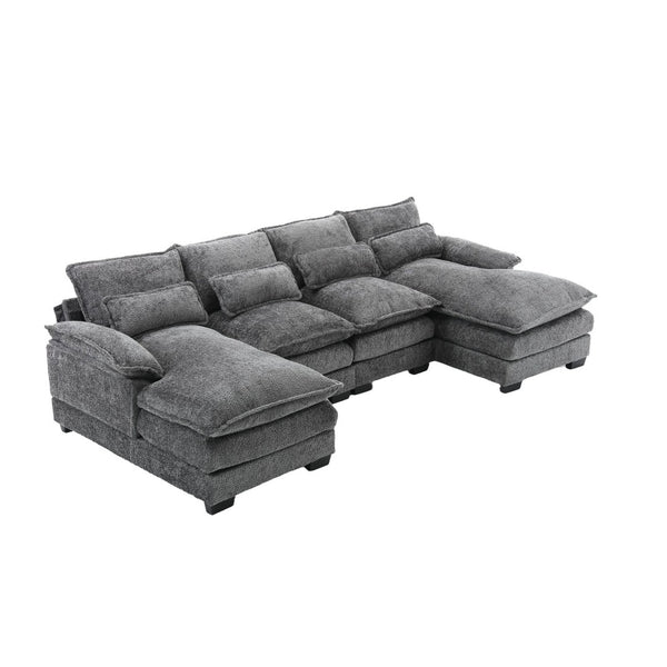 English Elm United Modern U-Shape Chenille Sectional Sofa - Spacious Comfort & Stylish Design For Any Space! W1568S00050-GIGA