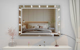 Hearth and Haven Hollywood Vanity Mirror with Uss Bulbs Luxury Vanity Mirror with Lights Large Size Makeup Mirror For Bedroom Makeup Room, Smart Touch White Lighting, 40X30.5 Inch W708125579