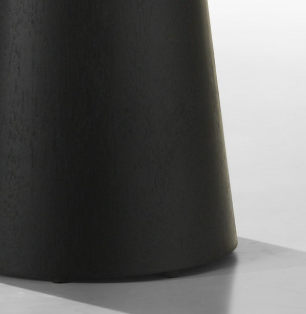 English Elm Jasper Round Pedestal End Table with Ebony Wood Grain Finish for Living Room B061S00737