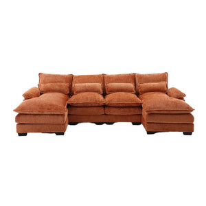 English Elm United Modern U-Shape Chenille Sectional Sofa - Spacious Comfort, Durable Design For Stylish Living W1568S00052-GIGA