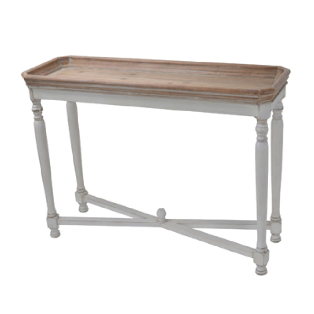 English Elm 42x14x30" Alcott Fir Wood Console Table Antique White Two-tone Farmhouse Entryway W2078125599