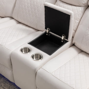 English Elm Le047 Power Reclining Sectional with Led Ambient Lighting and Built in Speaker Console W1805S00007