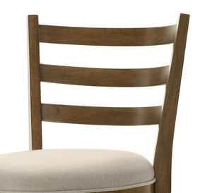 English Elm Joplin Walnut Ladder Back Swivel Counterstool with Linen Seat Farmhouse Kitchen B061131269