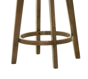 English Elm Joplin Walnut Ladder Back Swivel Counterstool with Linen Seat Farmhouse Kitchen B061131269