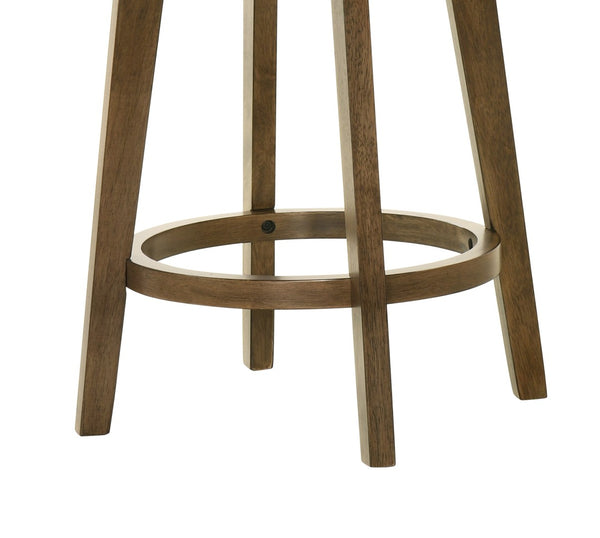 English Elm Joplin Walnut Ladder Back Swivel Counterstool with Linen Seat Farmhouse Kitchen B061131269