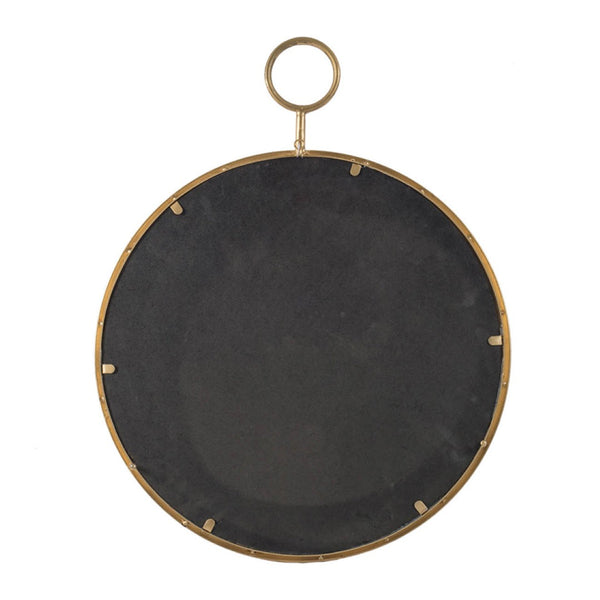 English Elm 22" Gold Iron Frame Circular Wall Mirror Slim Accent Piece for Entryway or Office W2078124345