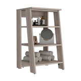 Linen Cabinet Jenne: Light Gray, 4 Open Shelves, Easy Assembly