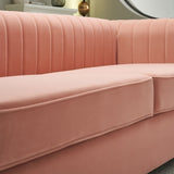 English Elm Contemporary Velvet Sofa Couch 84.25''W For Living Room, Pink