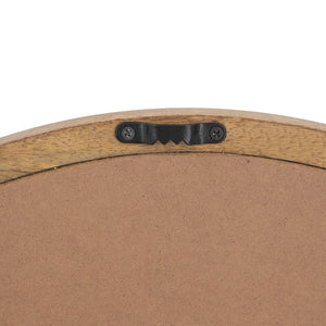 English Elm 19.5" Round Iron Wall Mirror with Rope Strap Hanger for Bathroom or Entryway W2078124340