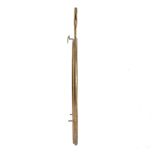 English Elm 22" Gold Iron Frame Circular Wall Mirror Slim Accent Piece for Entryway or Office W2078124345