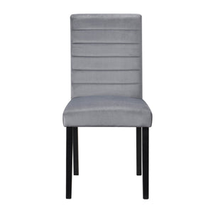English Elm Gray Velvet Upholstered Side Chairs Set of 2 – Modern Grey Contoured Seats, Black Ash Veneer Legs, Casual Dining Comfort B011125791