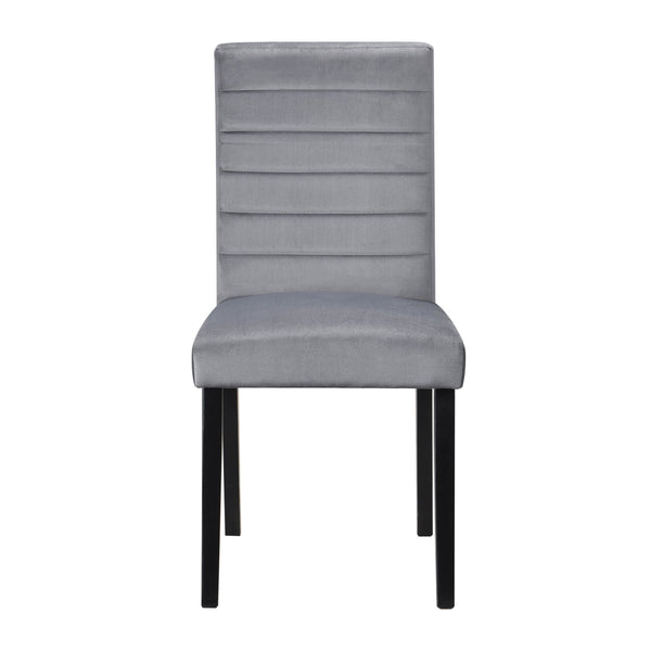 English Elm Gray Velvet Upholstered Side Chairs Set of 2 – Modern Grey Contoured Seats, Black Ash Veneer Legs, Casual Dining Comfort B011125791