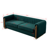 English Elm Contemporary Velvet Sofa Couch 84.25''W For Living Room, Green