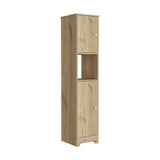 English Elm Linen Cabinet Albany, Four Interior Shelves, Light Oak Finish