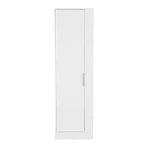 English Elm Storage Cabinet Manika: Stylish White Organizer With Single Door & Versatile Shelves For Any Room B092123124-GIGA