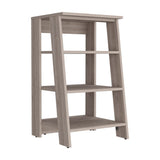 English Elm Linen Cabinet Jenne, Four Open Shelves, Light Gray Finish