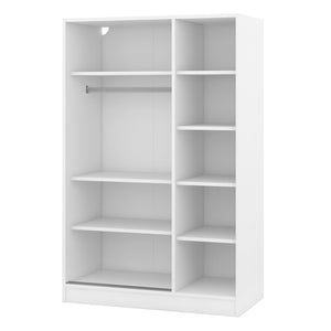 English Elm 3-door Shutter Wardrobe White Mdf Freestanding Bedroom Storage with Hanging Rail LP006003AAK