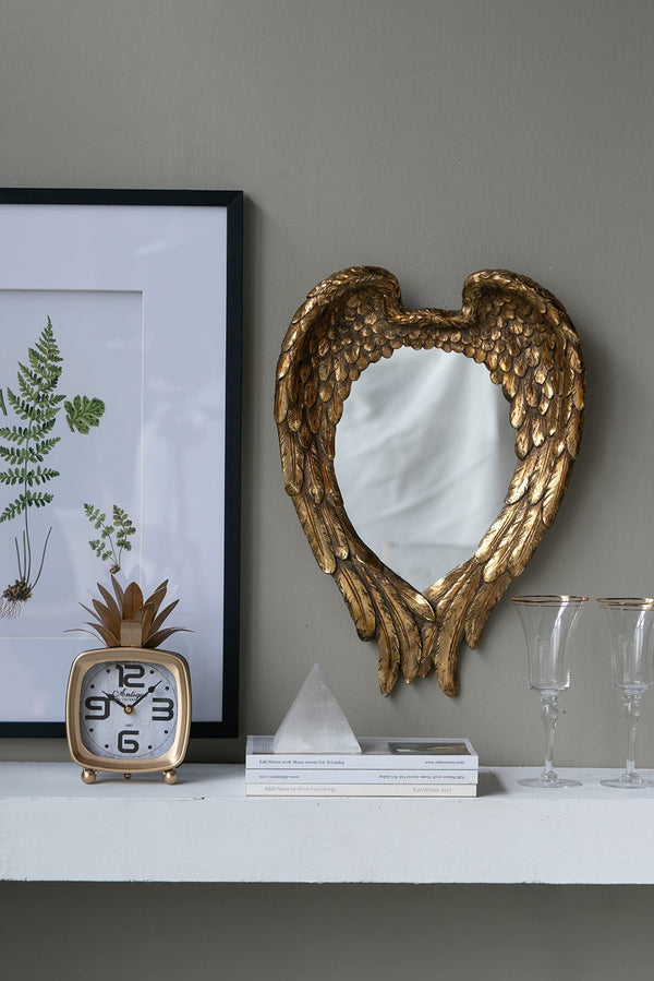 English Elm 22" Gold Iron Frame Circular Wall Mirror Slim Accent Piece for Entryway or Office W2078124363