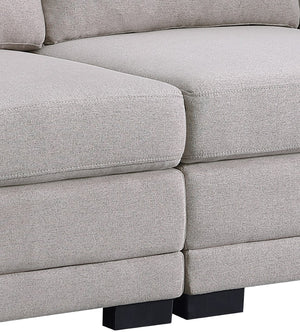 English Elm Kristin Low Profile Linen Loveseat with Pocket Coil Support for Modern Living Rooms B061S00232