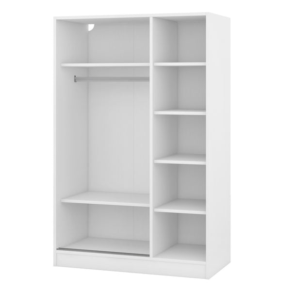English Elm 3-door Shutter Wardrobe White Mdf Freestanding Bedroom Storage with Hanging Rail LP006003AAK